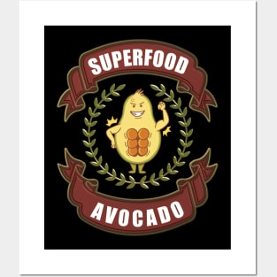 Avocado Superfood Vegan Vegetarian Superhero Posters and Art